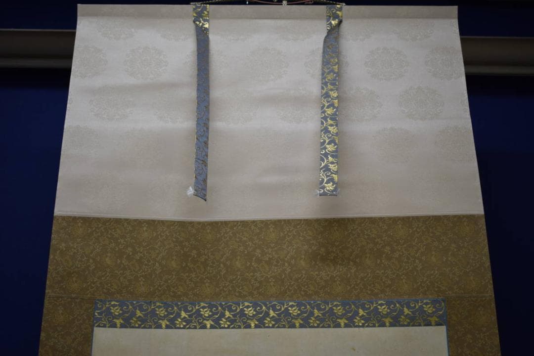 真作/河合文林/オシドリ図/鴛鴦図/布袋屋掛軸HI-15
