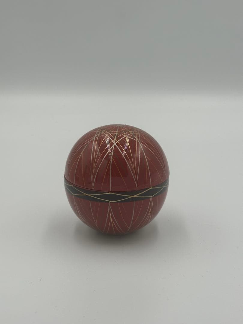 手まり蒔絵　日の丸棗　松峰作　茶道具