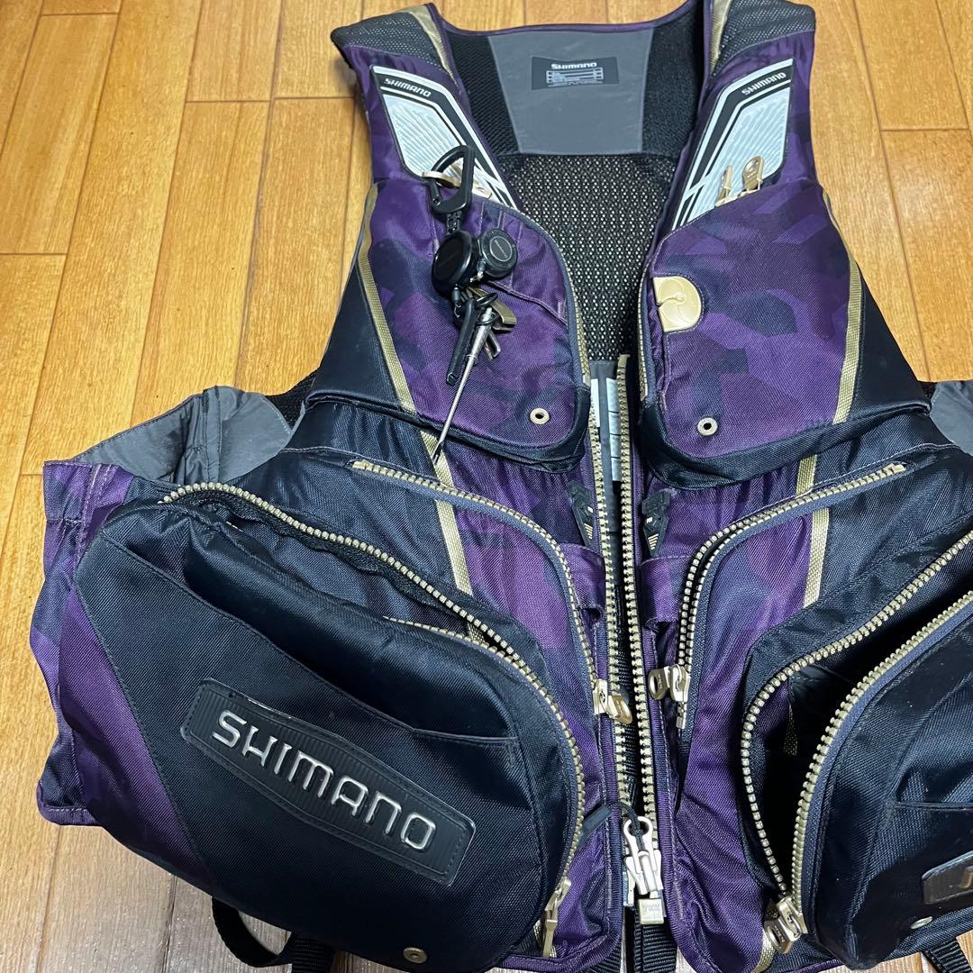 シマノ　ネクサス　パープル　ライジャケ　フカセ　磯　サイズ　L