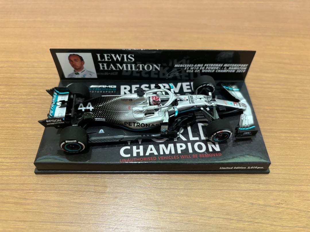 ミニチャンプス 1/43 メルセデスW10 ルイス ハミルトン アメリカGP