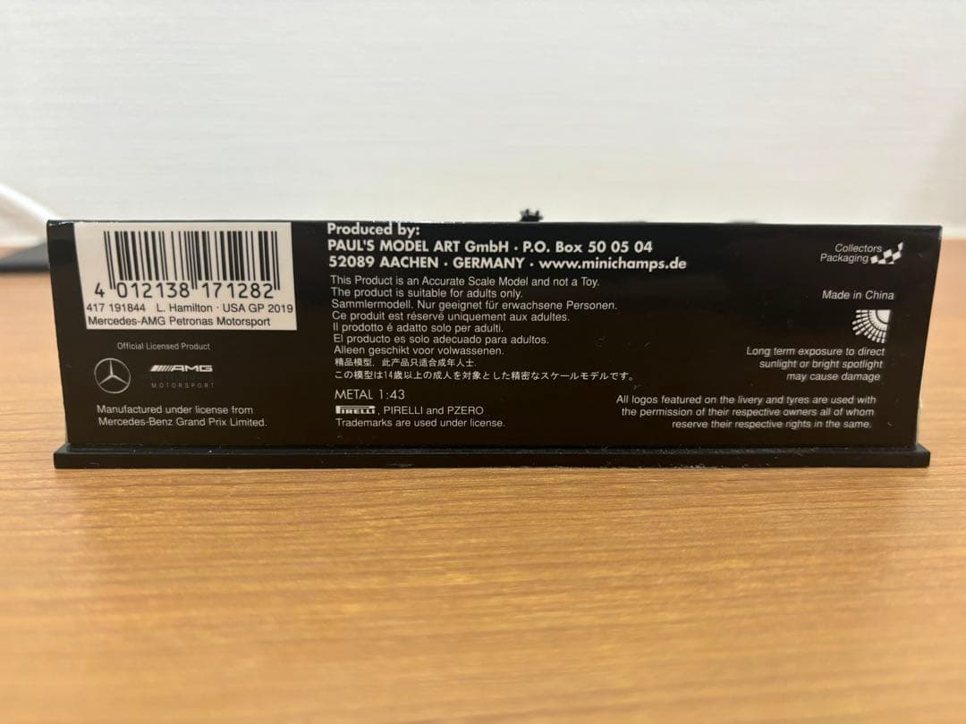 ミニチャンプス 1/43 メルセデスW10 ルイス ハミルトン アメリカGP