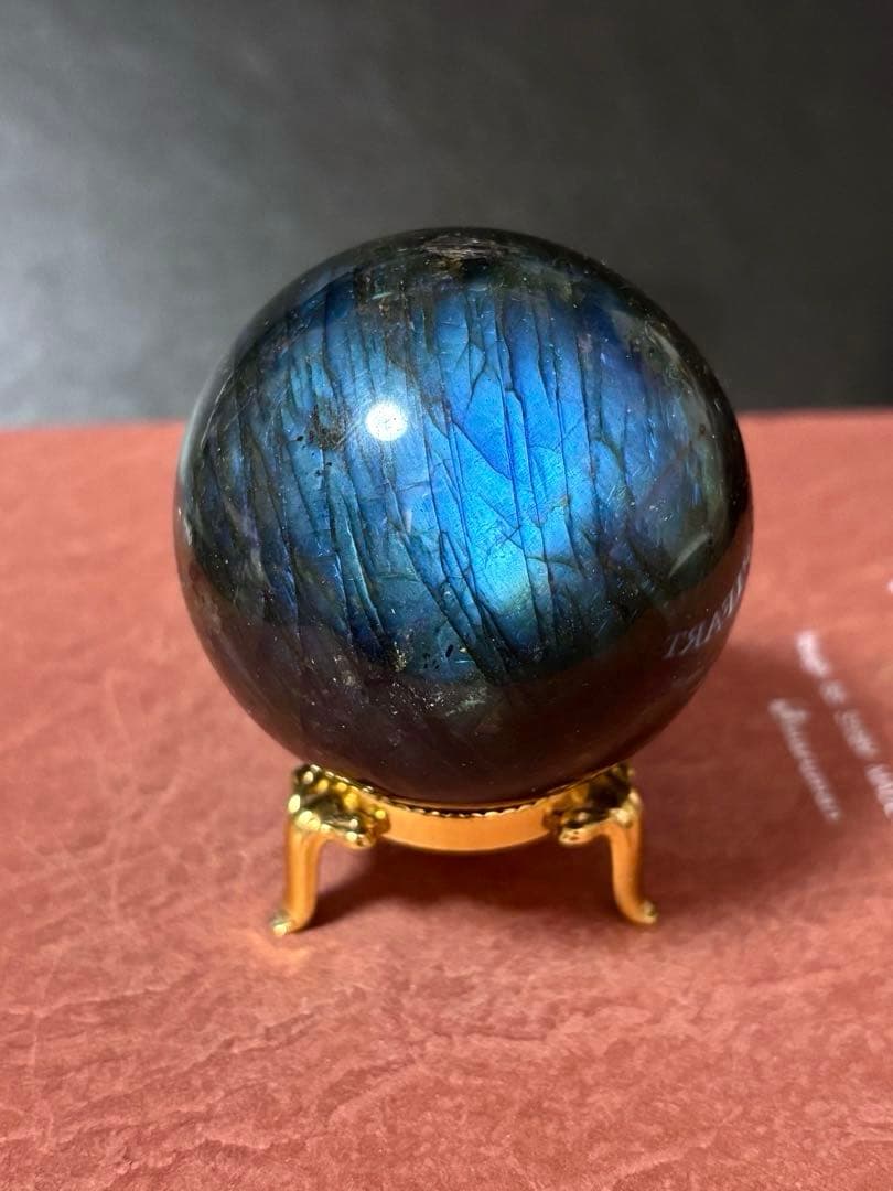 【高品質】ラブラドライト スフィア 丸玉60mm 台座付き