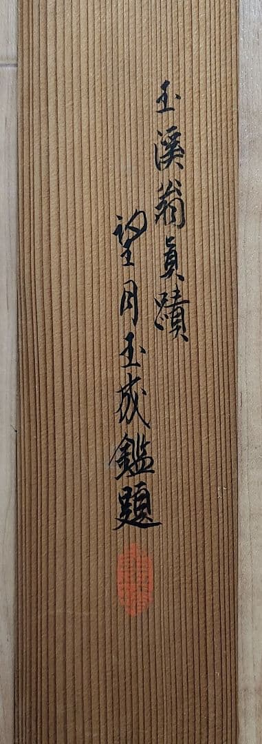 【紅梅に鴬図】望月玉渓 2616 ウグイス 望月玉成識箱　掛け軸　肉筆