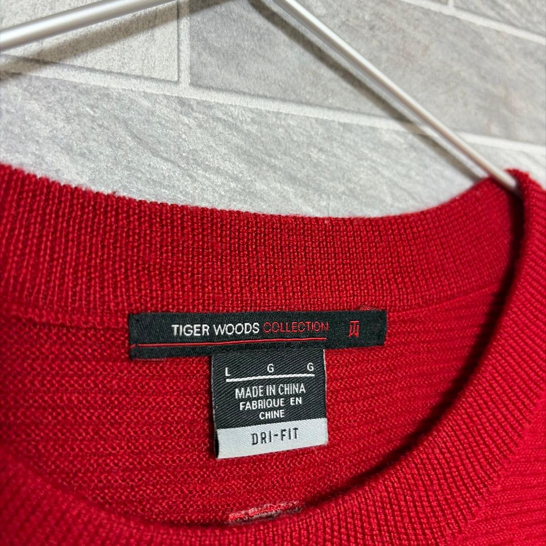 NIKE GOLF タイガーウッズコレクション ニット ウール混 タイガーレッド