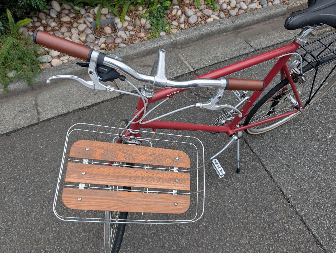 TokyoBike 26 レッドシティサイクル 木製バスケット付き