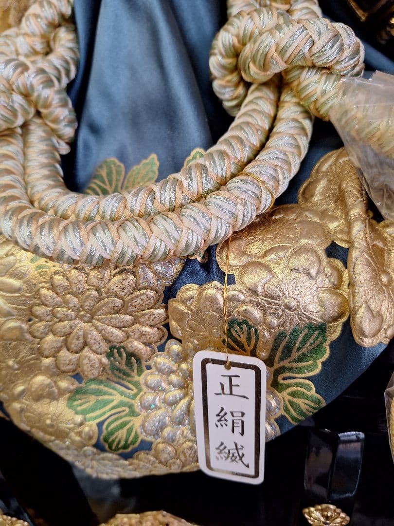 最高級五月人形 平飾り　漆塗り