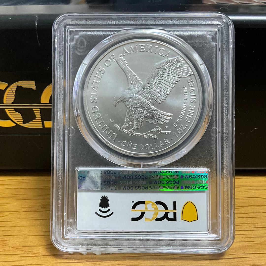 【新品】Eagleシルバーイーグル銀貨2022-W PCGS MS70 Blue