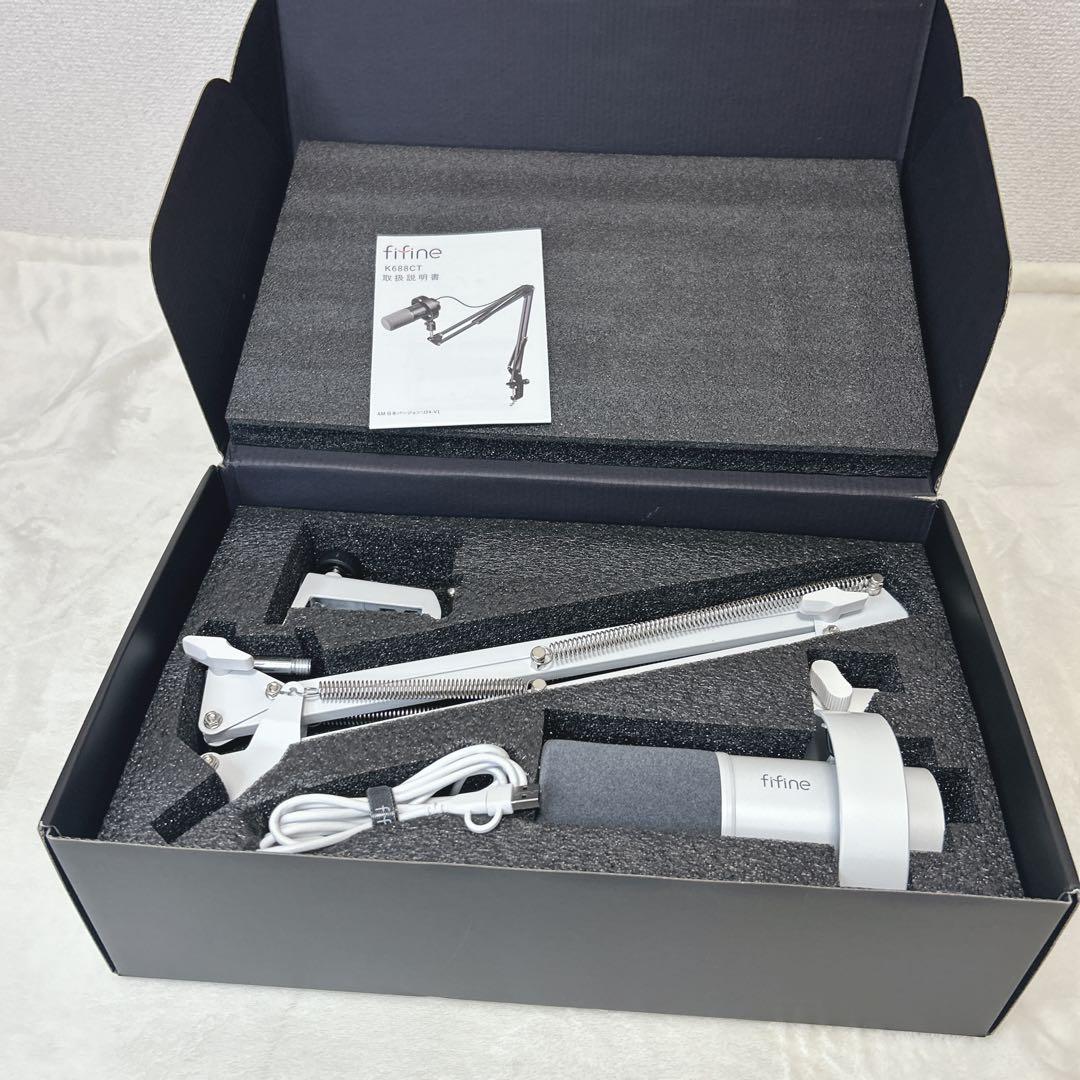 ✨未使用級✨ FIFINE K688CT ダイナミックマイク ホワイト
