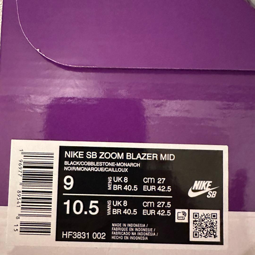 シューズ(男性用) NIKE SB HF3831-002 Zoom Blazer MID 27cm