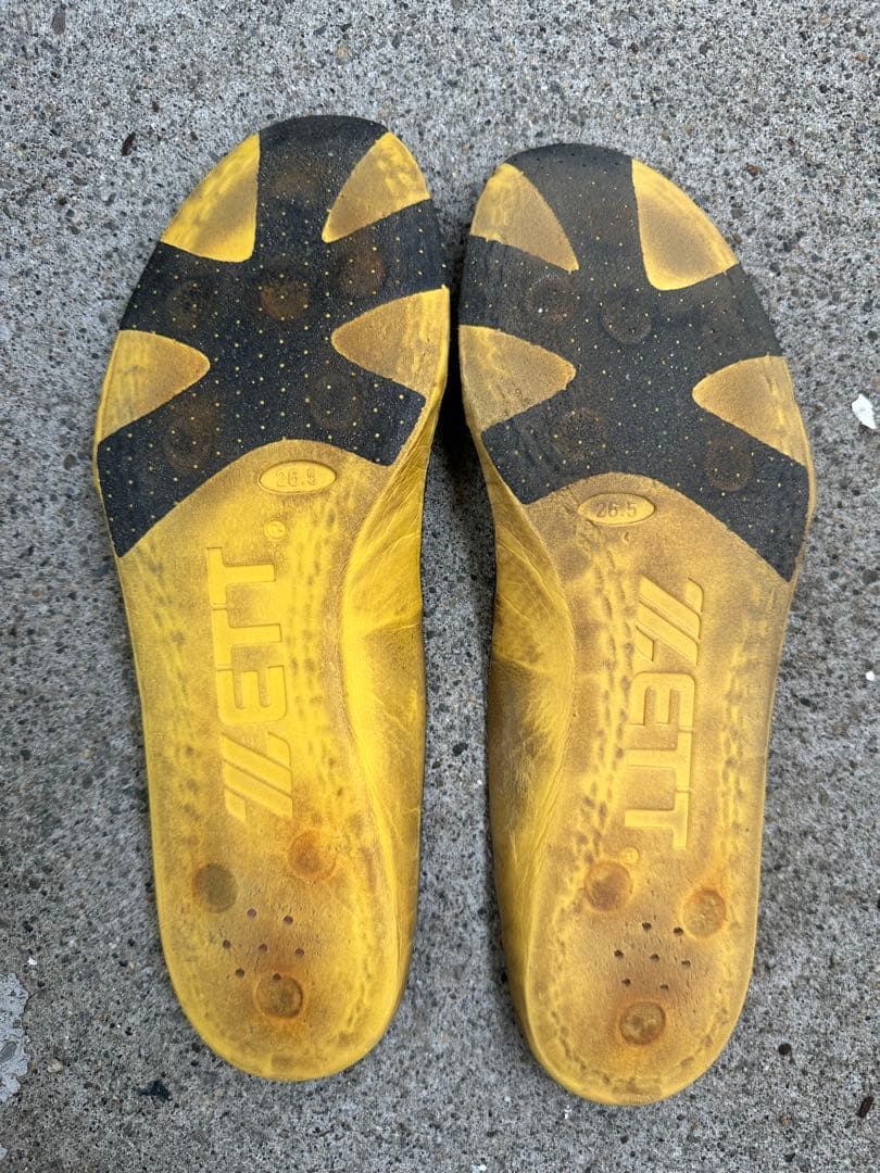ZETT ブラック スパイクシューズ　革底　26.5センチ