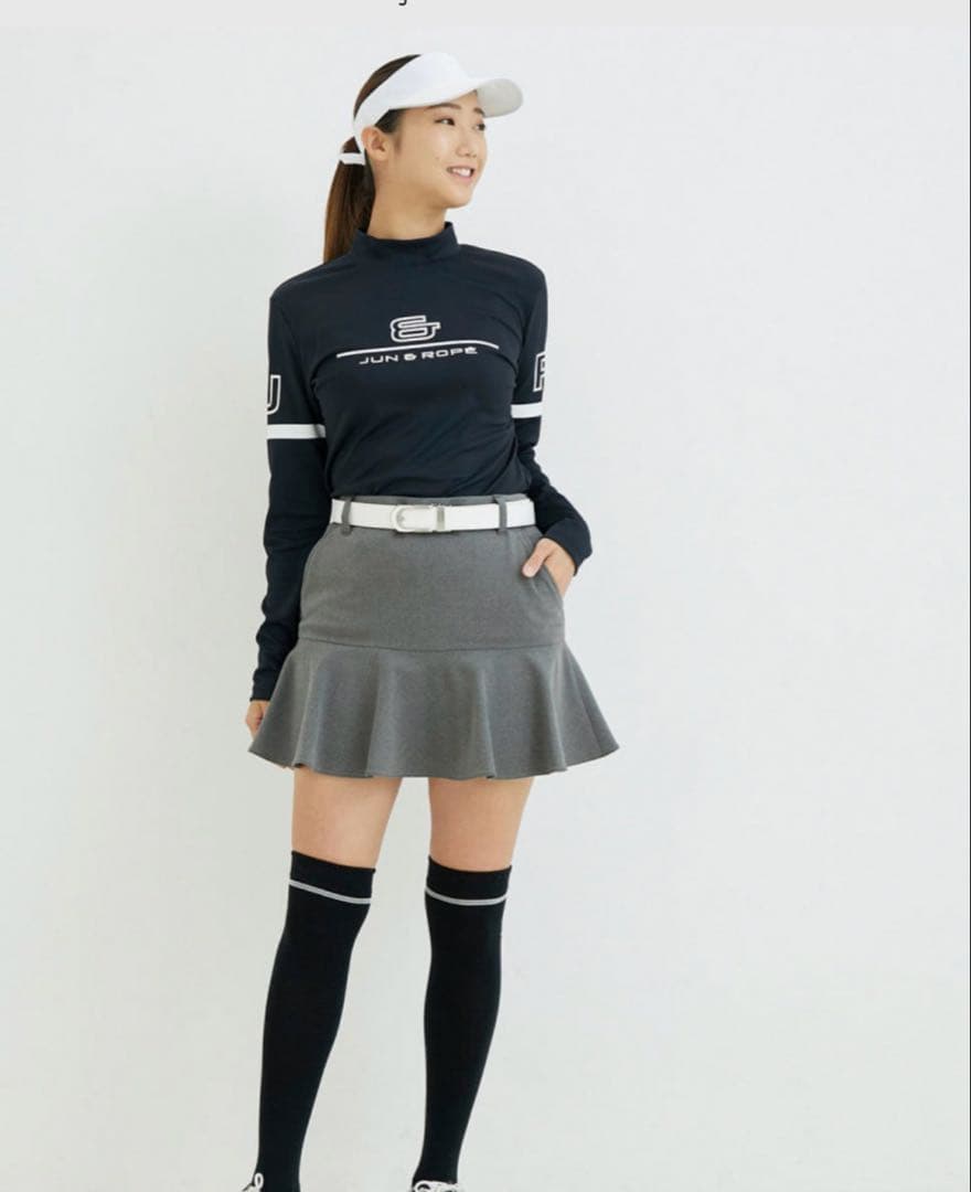 値下げ　新品タグ付き　JUN & ROPE 裏起毛フレアースカート グレー　L