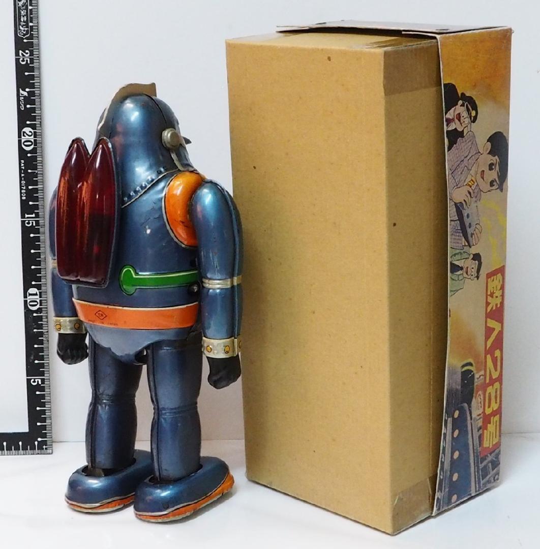 野村【鉄人28号No.3発火不可 金具欠】当時物ブリキ ロボットTIN箱はコピー