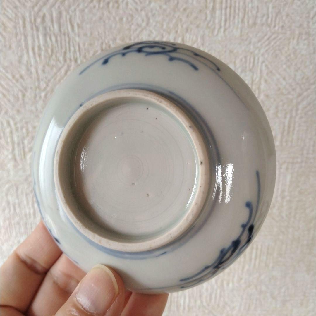古伊万里染付蝙蝠文小皿五客