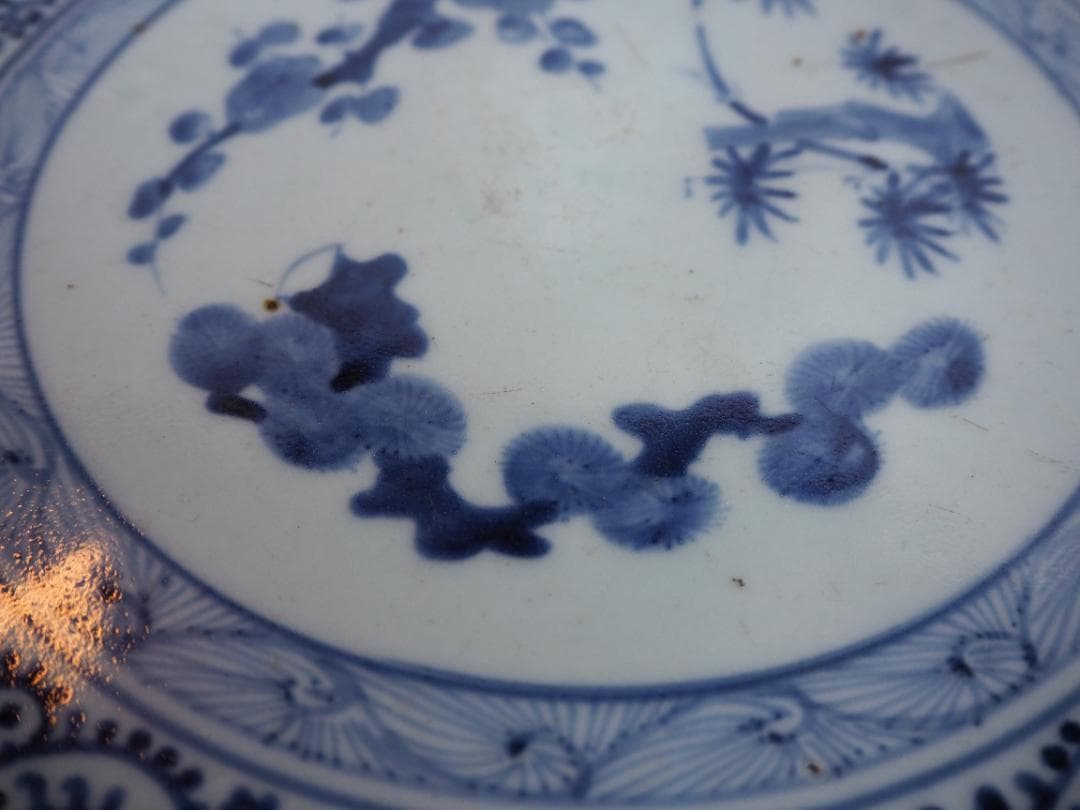 古伊万里松竹梅蛸唐草文尺皿（江戸時代＊18世紀中期）