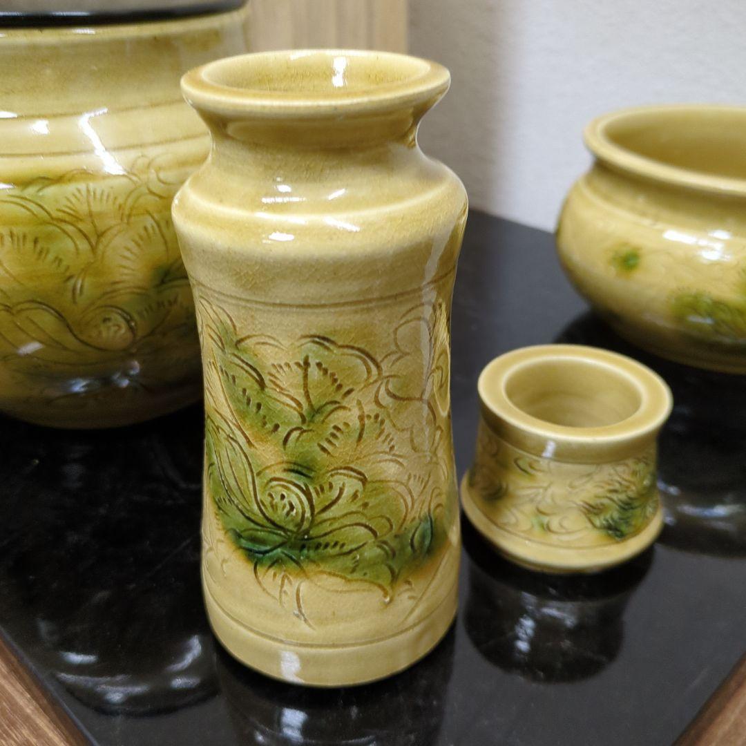 皆具　黄瀬戸　在銘　茶道具　陶器　セット　お点前　美品　木箱