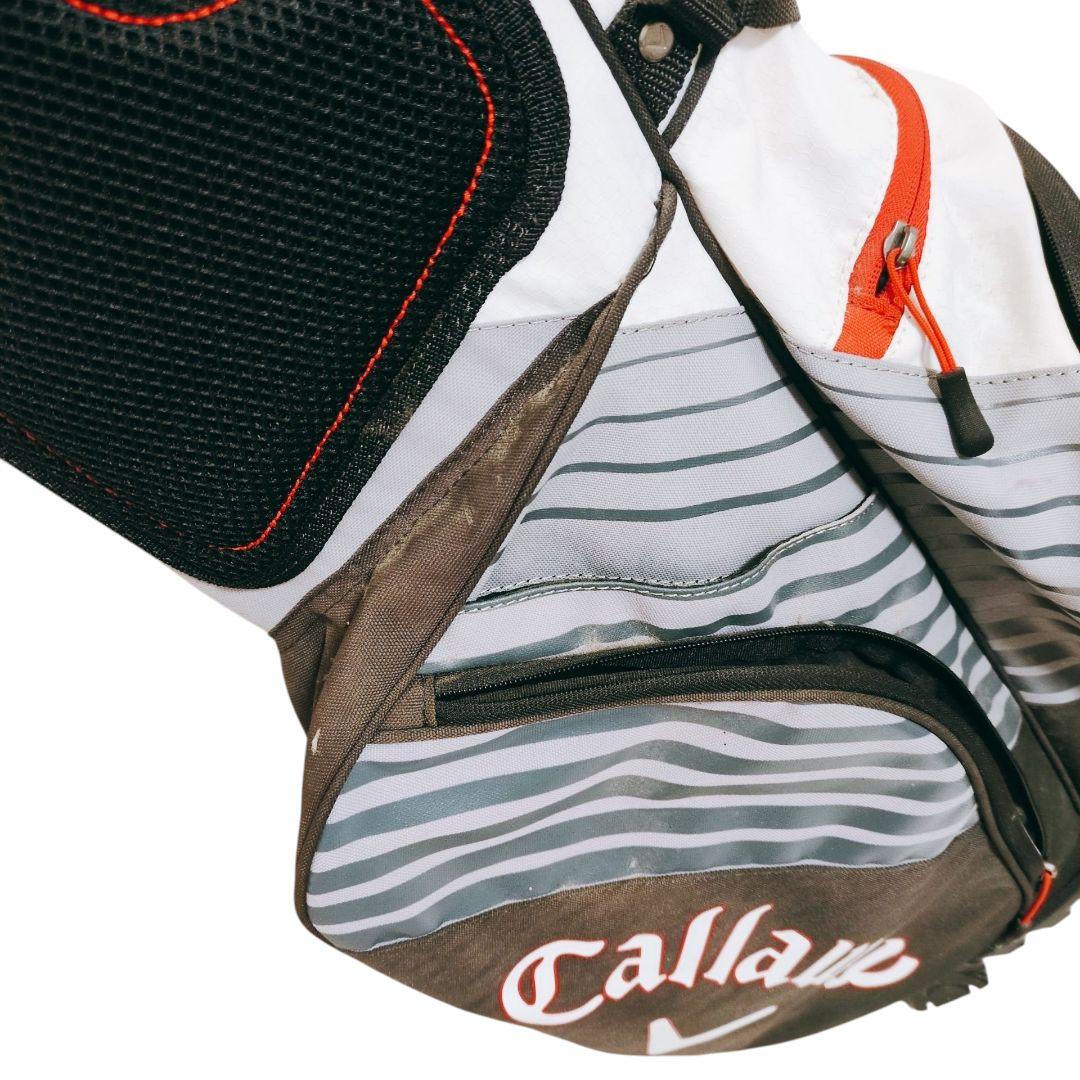 Callaway ストライプデザイン スタンドバッグ 白 黒 赤