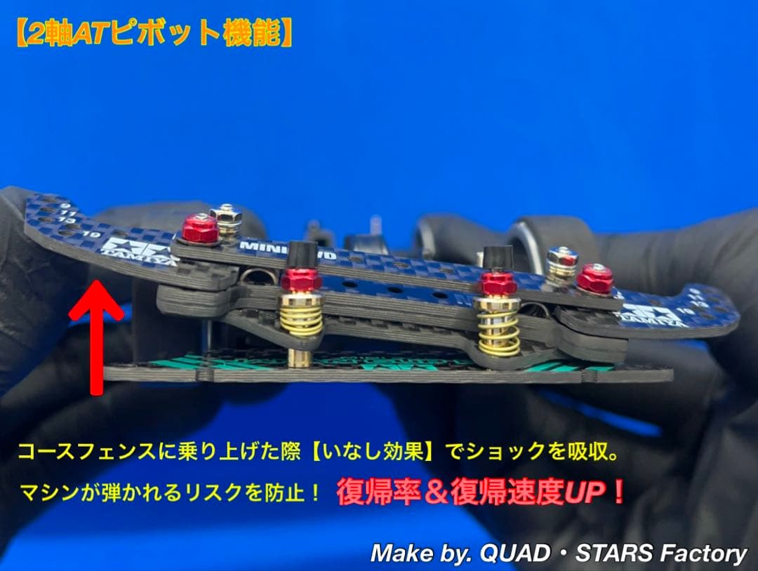 【ミニ四駆・MS用】2軸ATピボットバンパー＋1軸リヤアンカー　2022カーボン