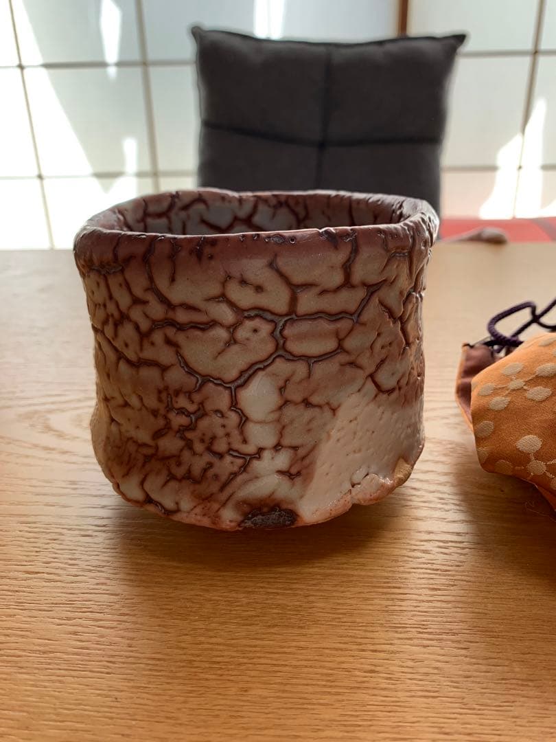 #希少品　茶道を行っている方に 見事な“景色　月形那比古　志野茶碗