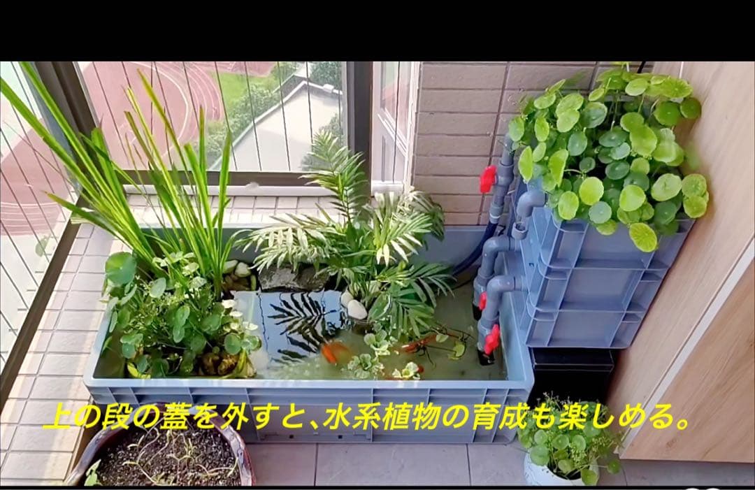 お任せ濾過材2段付き　池水槽用万能フィルター 万能濾過槽　外部式飼育濾過装置器