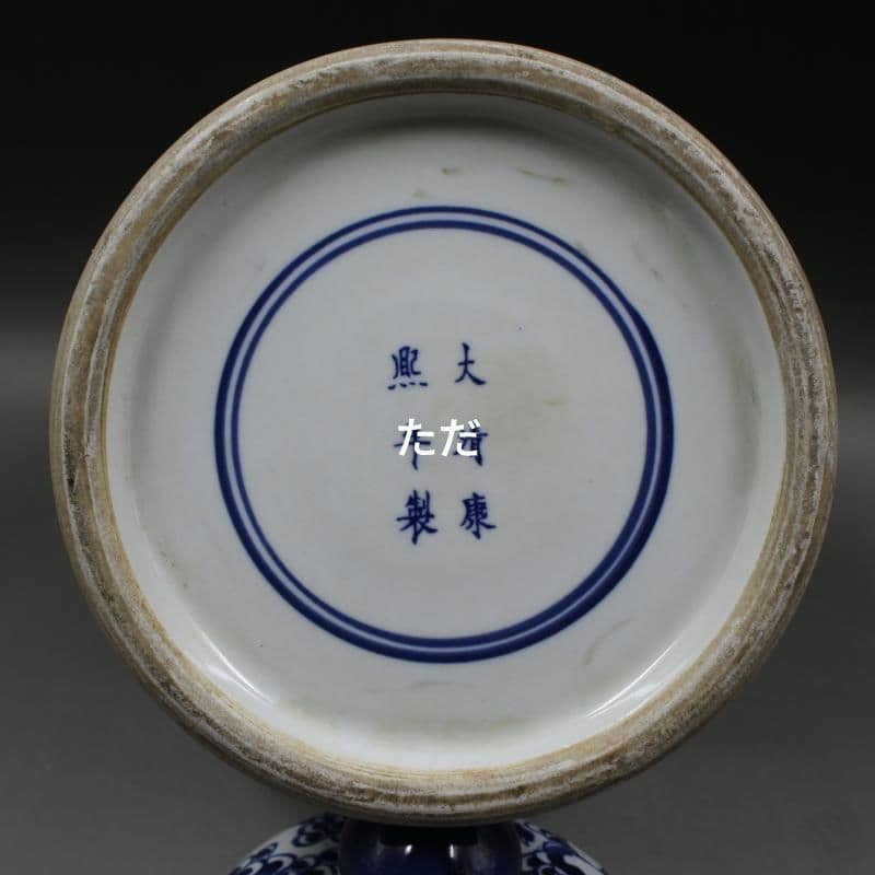 青花に花鳳紋将軍缶 景徳鎮 陶磁器 装飾品 現代工芸品 美術品 置物