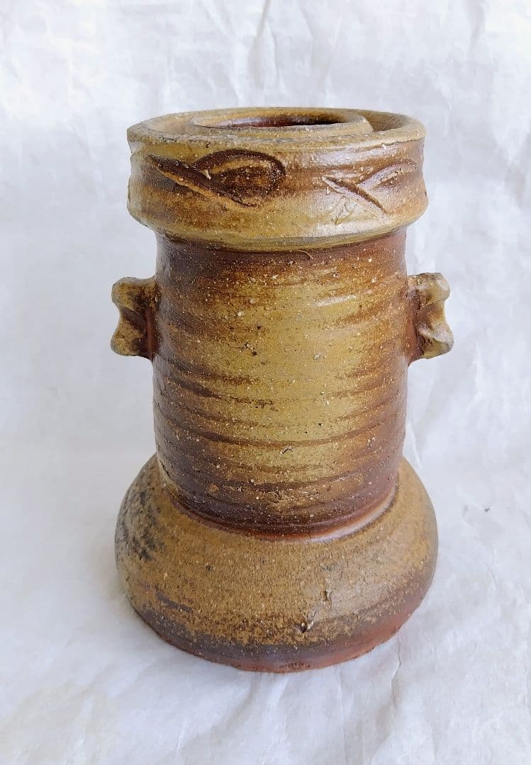 備前耳付花入 (未使用 新品同様)