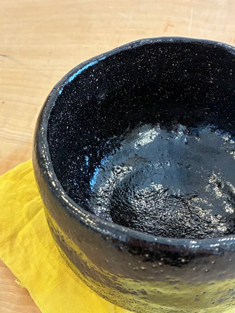 二代 小川長楽 楽焼 茶碗 黒茶碗 黒楽 茶道具 共箱