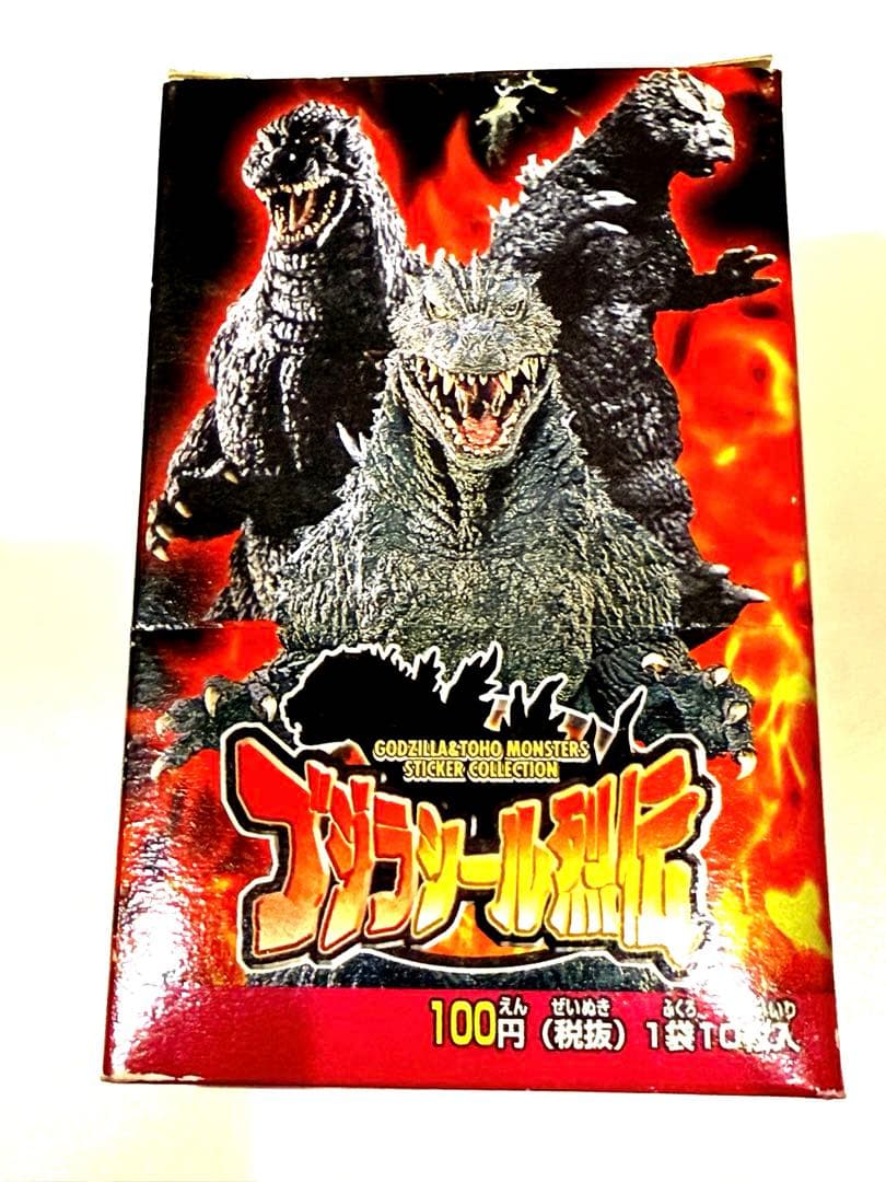 絶版99'ゴジラシール烈伝//歴代ゴジラ大集合1BOX30パック入新品未展示物