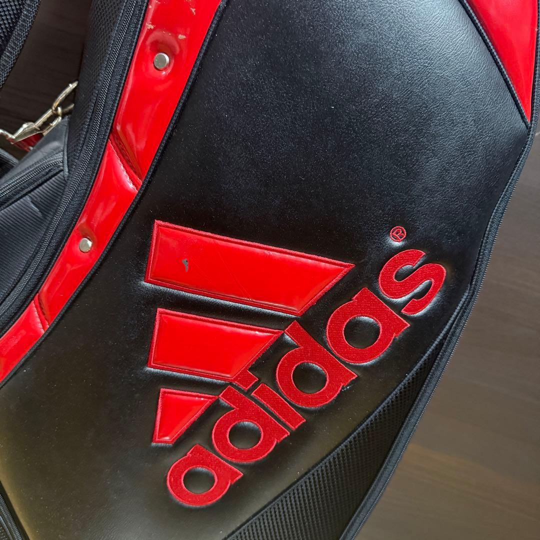 adidas キャディバッグ ゴルフバッグ 黒/赤