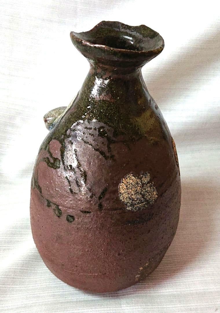 鯉江良二造壺陶器製の青茶グラデーション壺