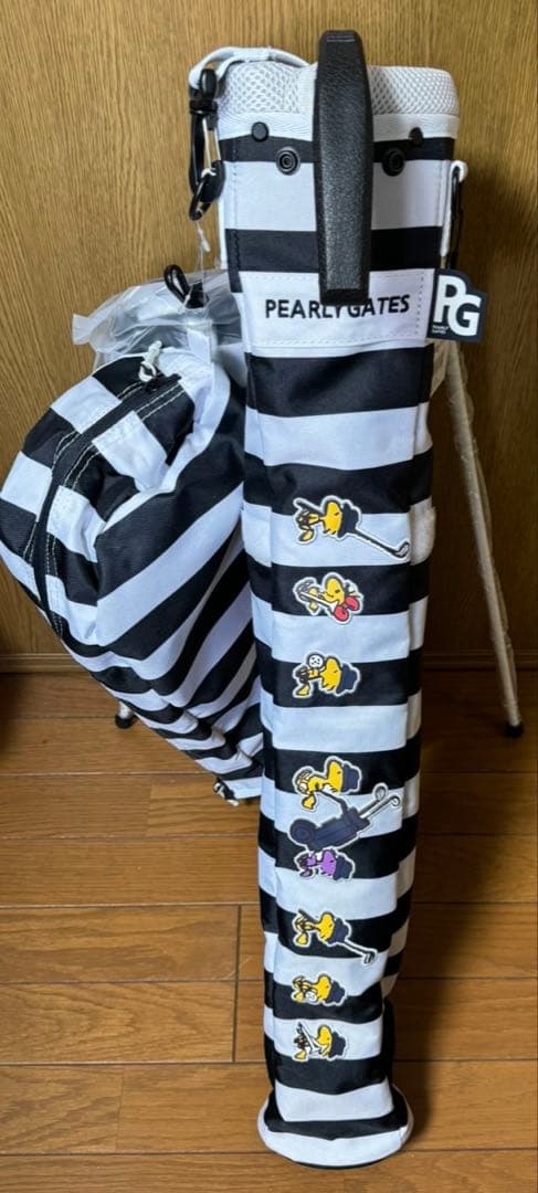 パーリーゲイツ SNOOPY スヌーピー セルフスタンドバッグ ボーダー柄