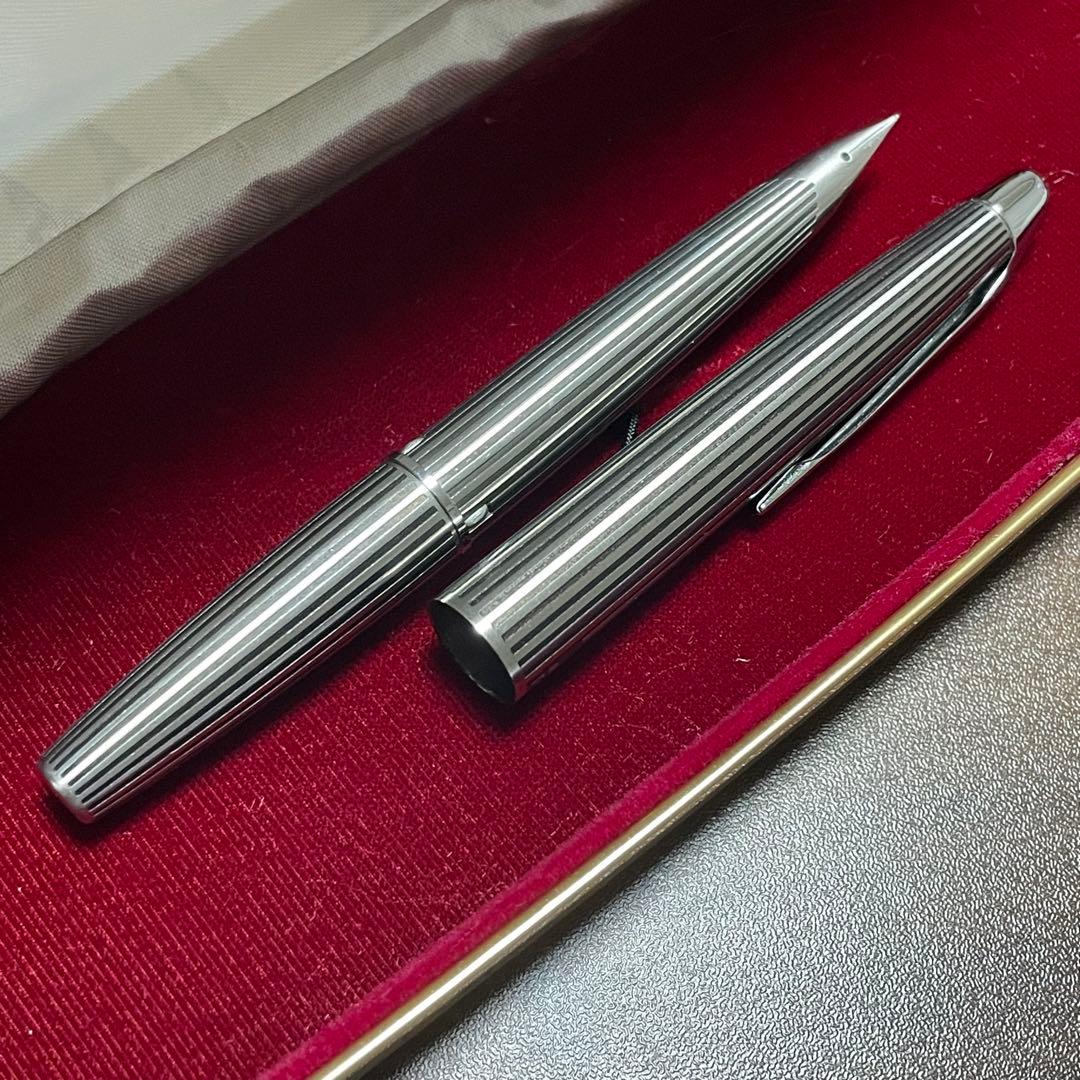 超美品 PILOT パイロット ミュー ストライプ 万年筆 インク付き