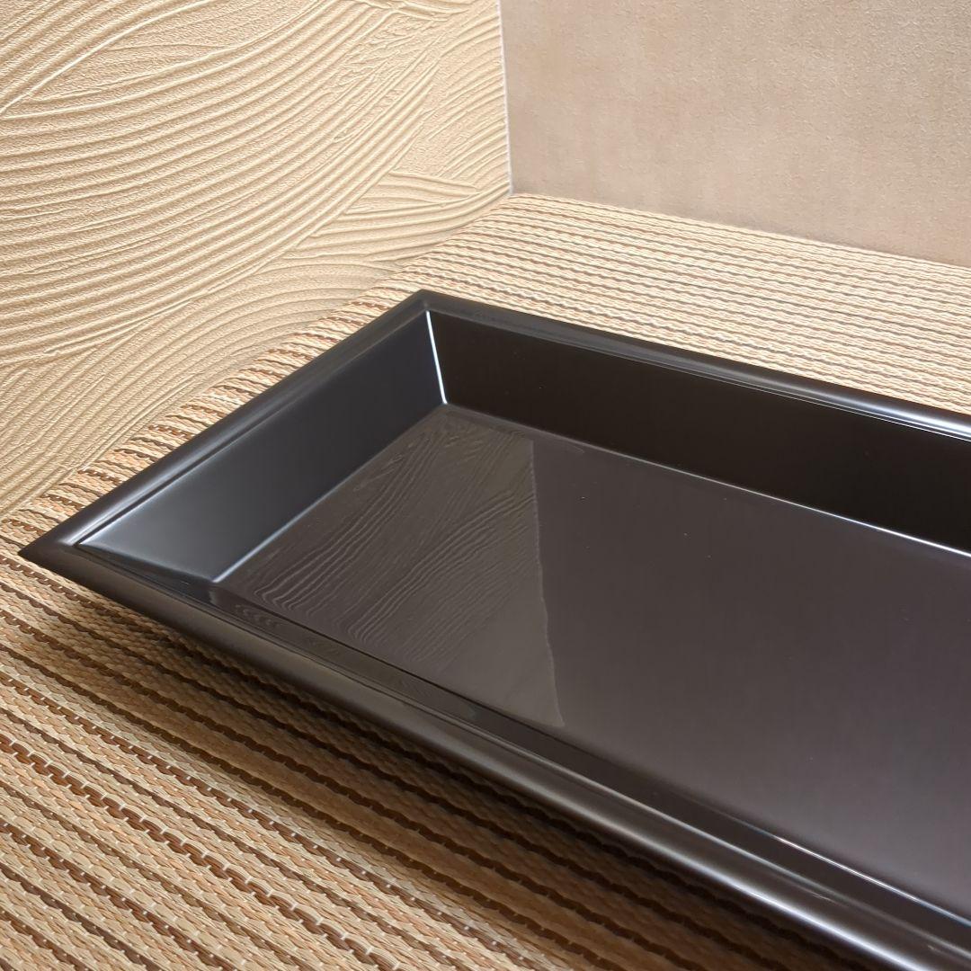 茶道具　香道具　香盆　長盆　長四方形　黒　真塗り　木製　裏千家