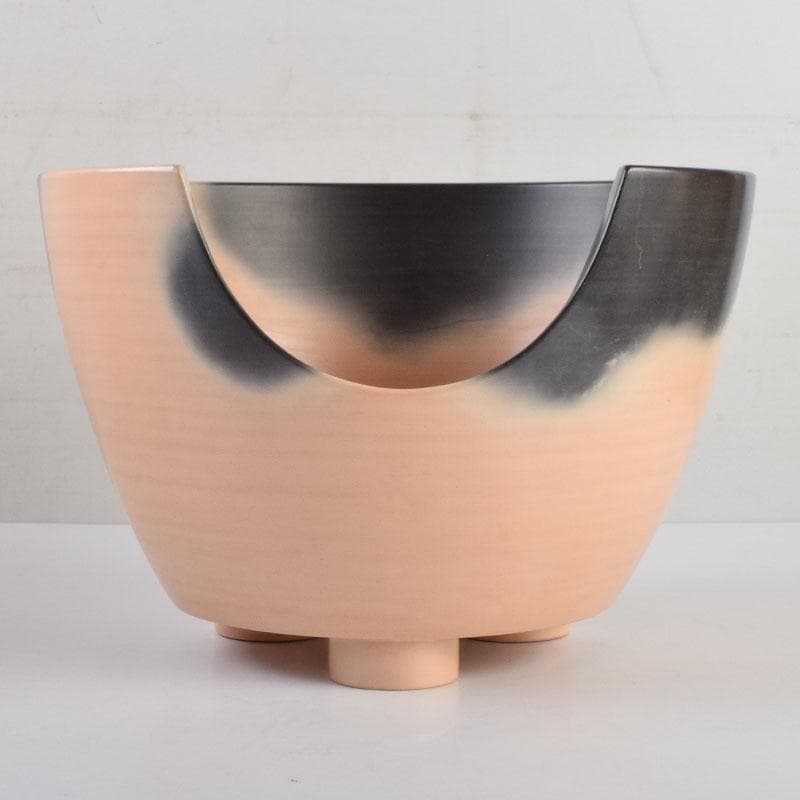 茶道具　蒲池窯　土器師　伊藤征隆作　雲華紅鉢風炉　共箱　C　9067A
