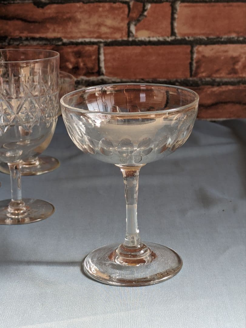 イギリスアンティーク　1910〜1930年代 アンティークグラス　5個セット