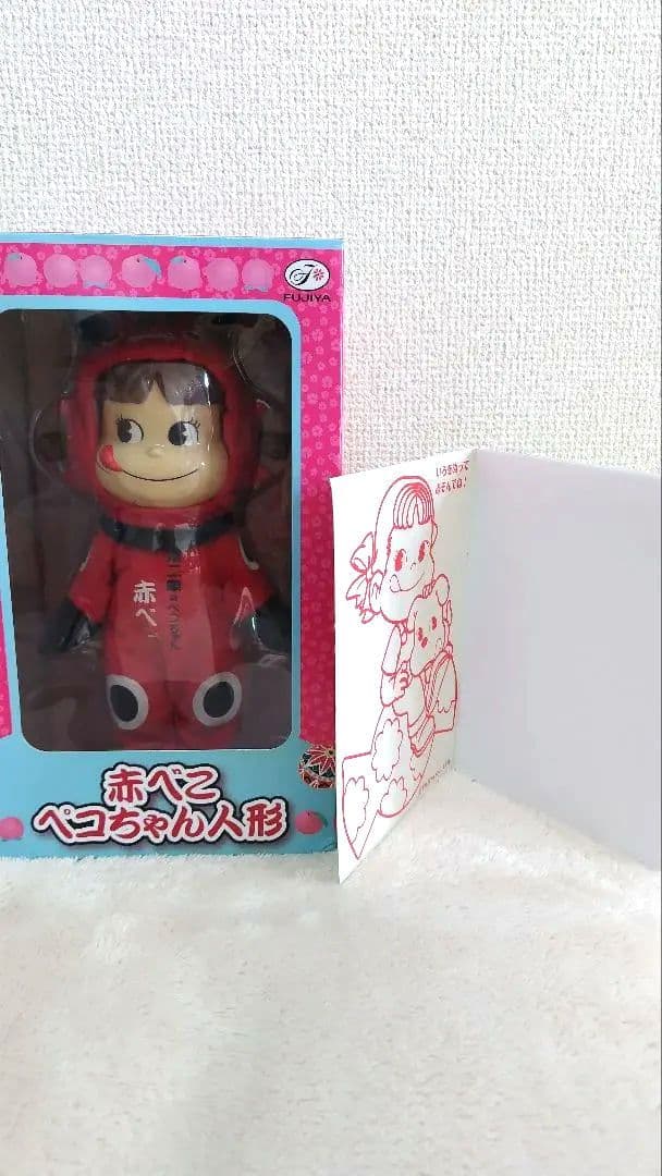 不二家　 赤べこペコちゃん 人形　メモ帳付き