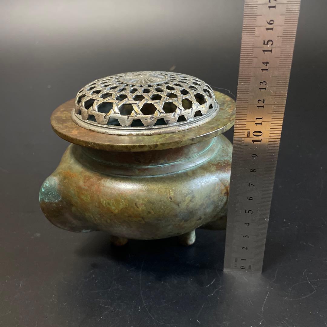時代物　古銅香炉　 斑紫銅　在名あり5