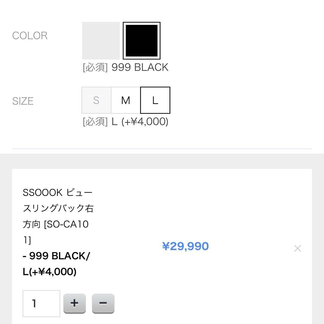 【専用です】SSOOOK ビュースリングバック右方向 ブラック　Lサイズ
