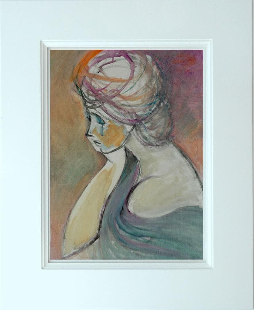 油絵 菅家令子 絵 絵画 インテリア F6-080712 人物 女性像
