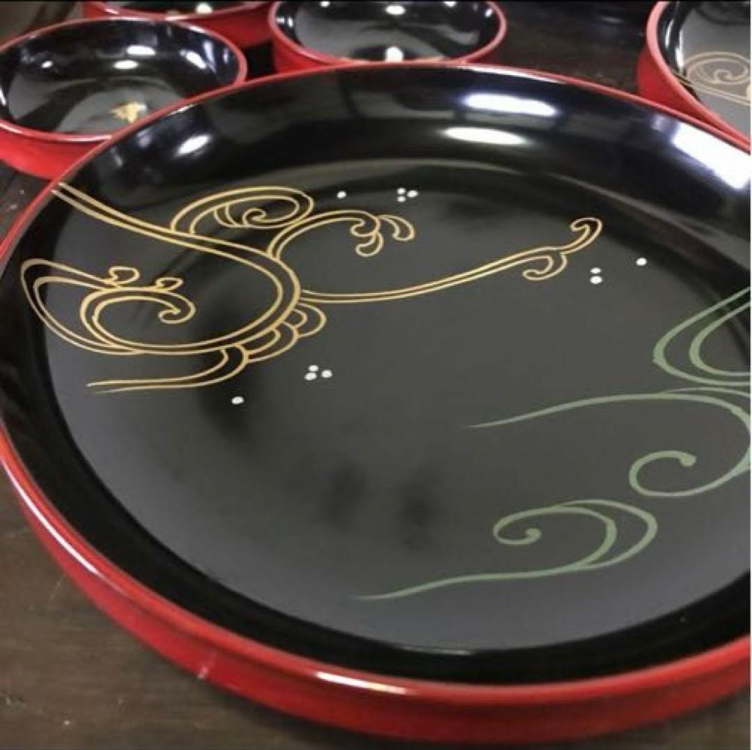 美品　輪島塗　蒔絵　当時物　漆器　刺身皿　取り皿　銘々皿　お祝い事　共箱付き