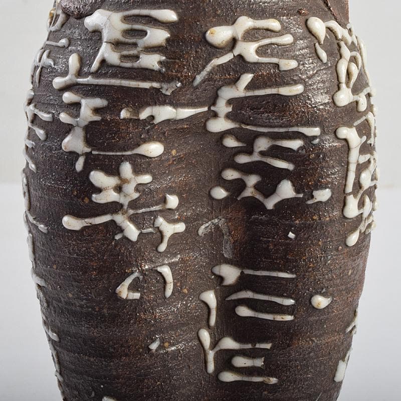 青木木米　九々鱗　漢詩文　双耳瓶　時代箱付　V　R9361