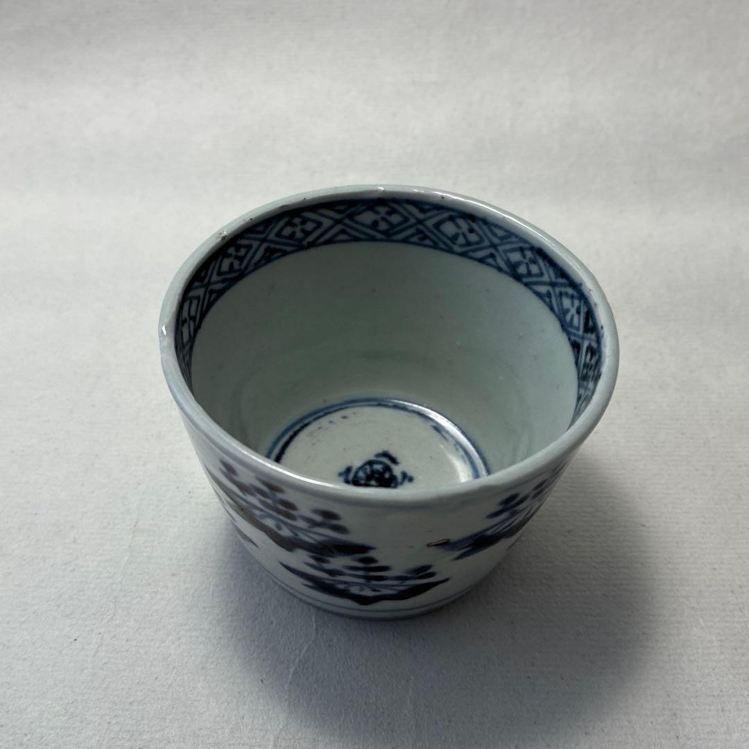 古伊万里　染付　五三桐　蕎麦猪口