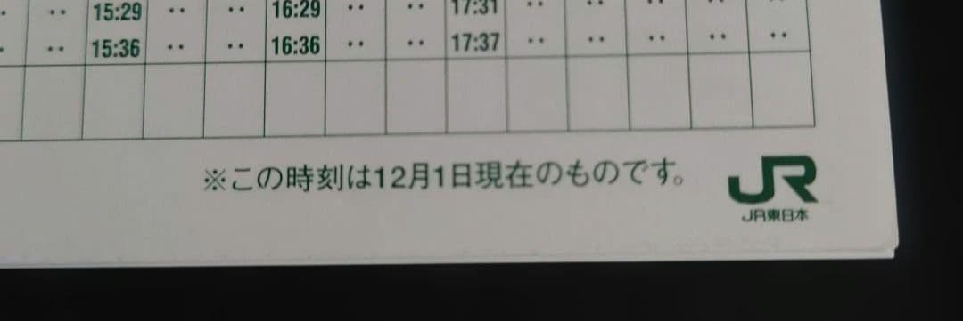 JR東日本 湘南新宿ライン 2001年 時刻表