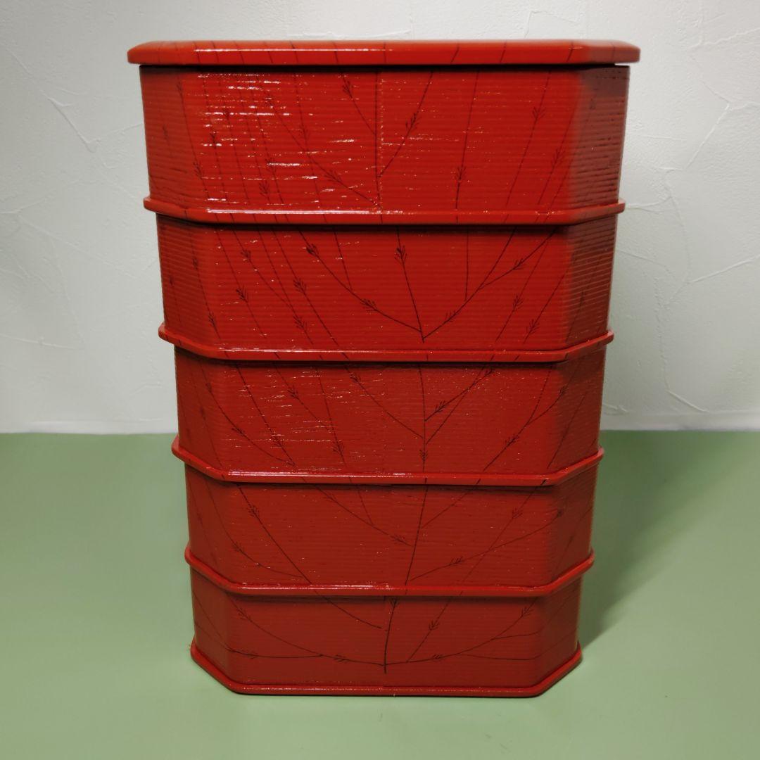 朱塗 縁高五段重 菓子器