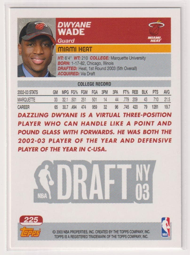 DWYANE WADE 03-04 Topps ドウェイン ウェイド ルーキー