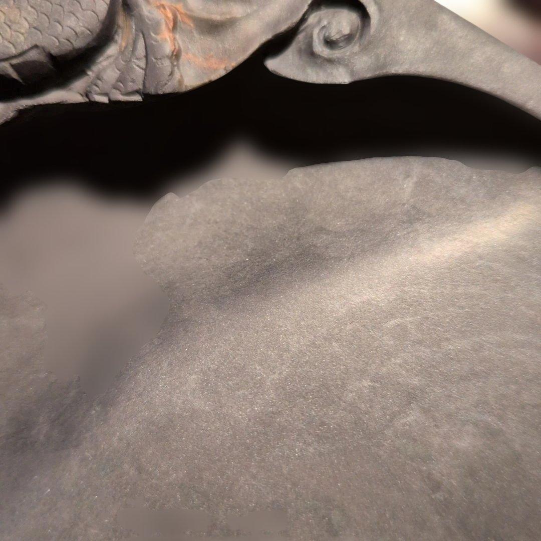 【雲龍石眼】吉祥彫刻　端渓硯 　中国美術　骨董