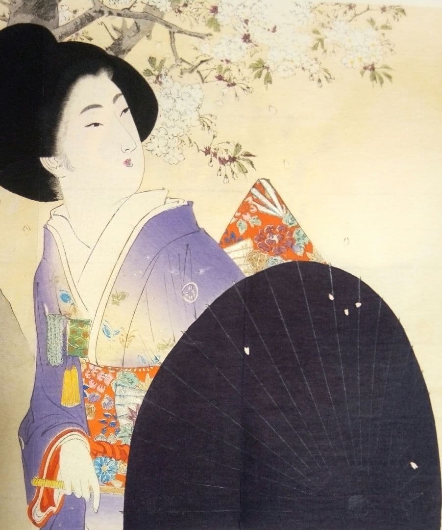 口絵木版画、小説日本女禮式大全の口絵二枚売りになります。水野年方と富岡永洗画