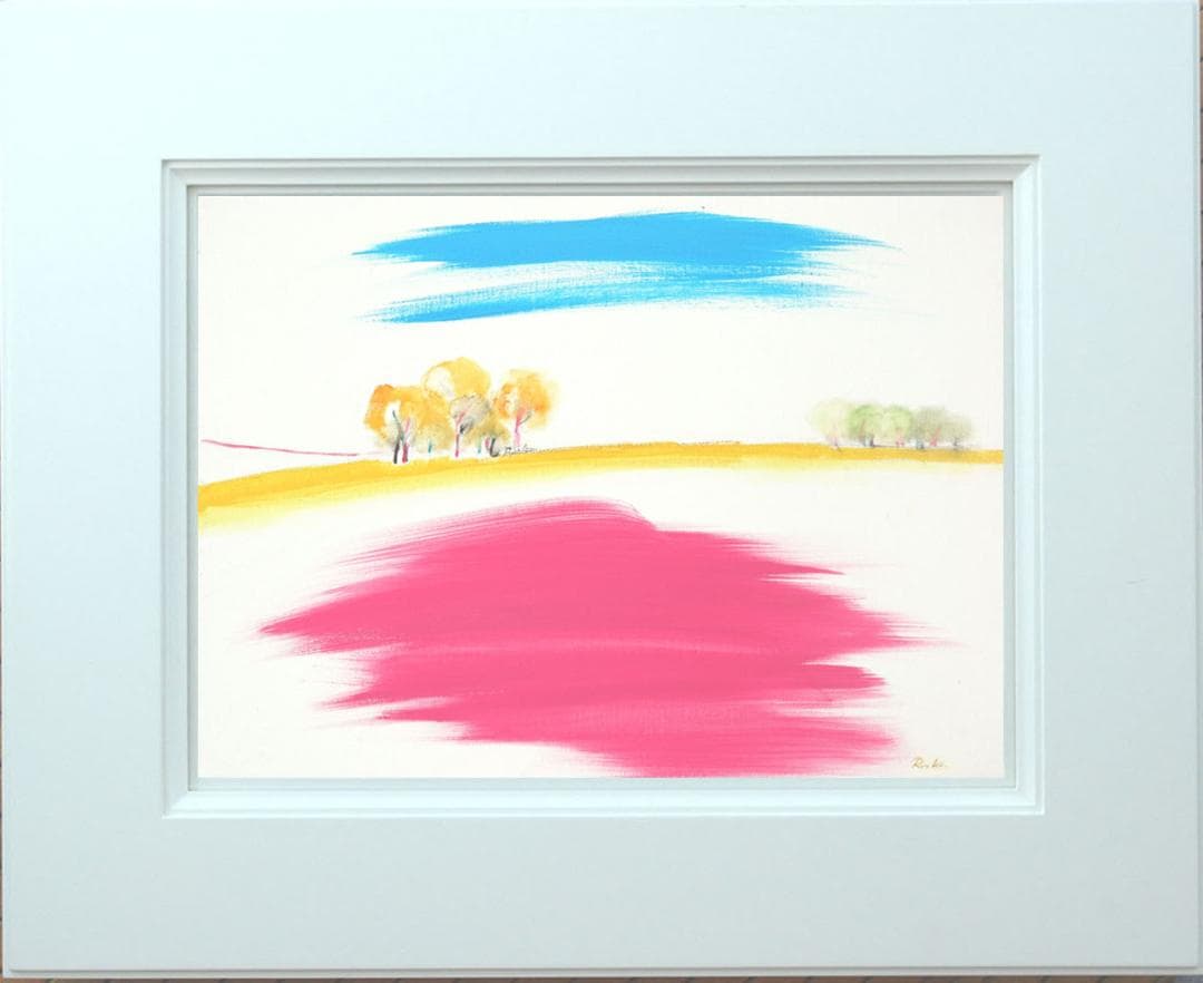 油絵 菅家令子 絵 絵画 インテリア 額付(黒) uF6-111509 風景