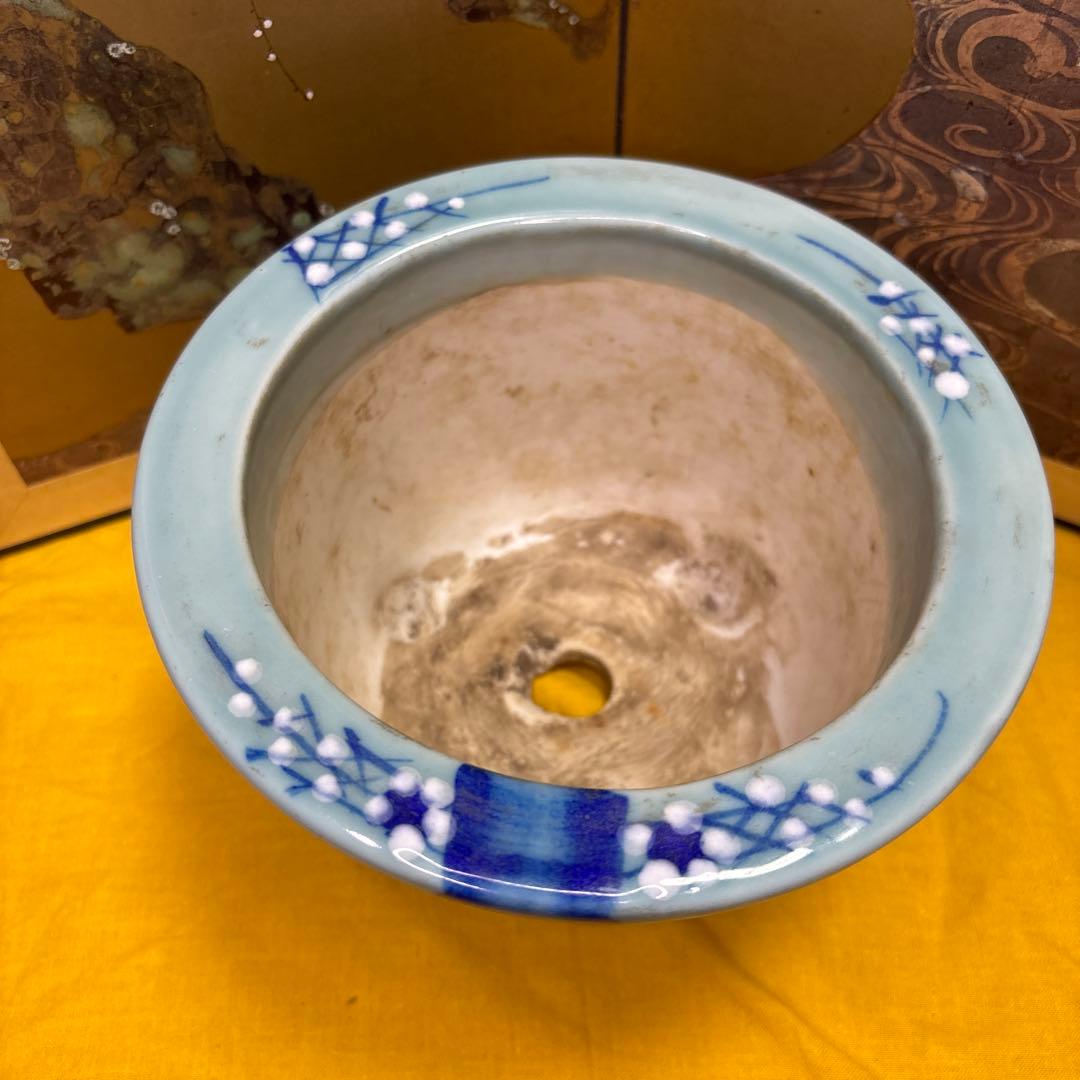 尾張焼　花鉢 梅　古美術