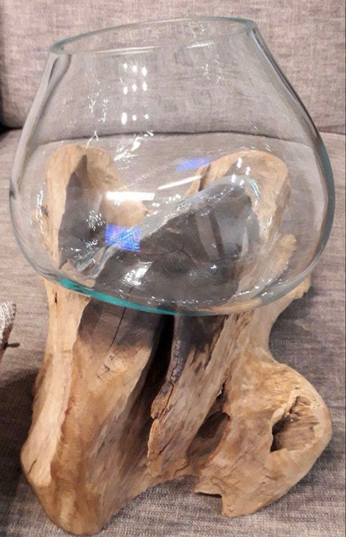 【送料込み】流木ガラスオブジェ