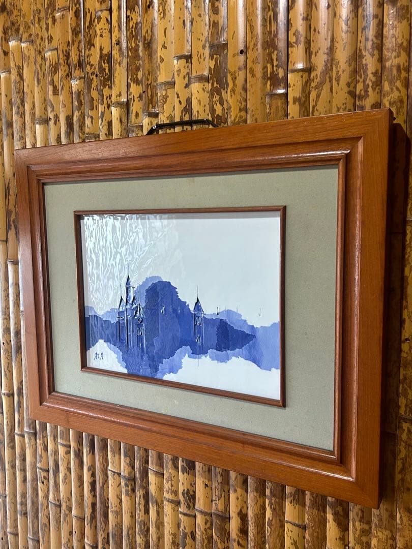 【ヨーロッパの教会】　日展作家　辻毅彦　作　陶板　日展作家　師井上萬二　上位作